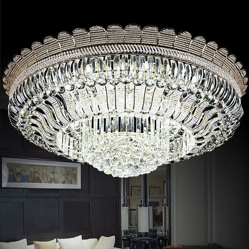 Luxury Crystal Ceiling Light Gold Flush Mount Round Lighting