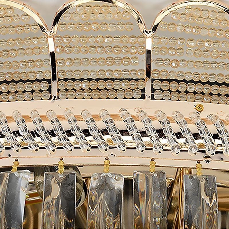 Luxury Crystal Ceiling Light Gold Flush Mount Round Lighting