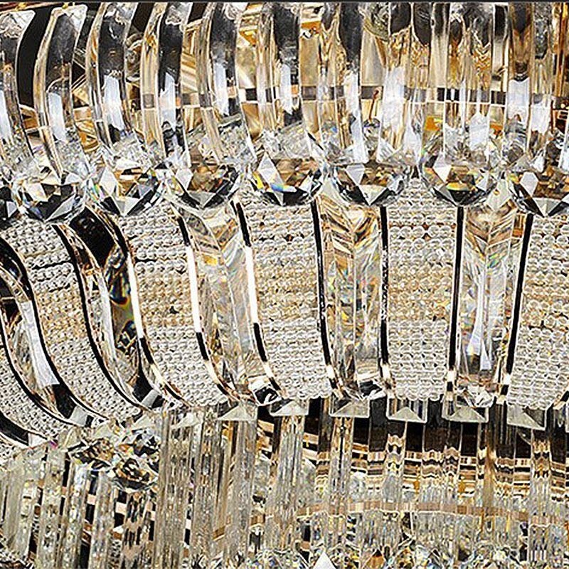 Luxury Crystal Ceiling Light Gold Flush Mount Round Lighting