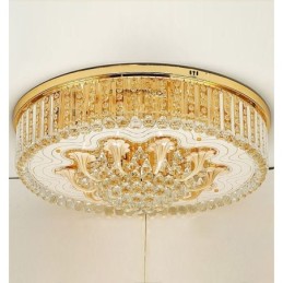 Graceful Flush Mounted Light Gold Crystal Ceiling Light