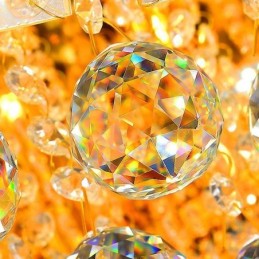 Graceful Flush Mounted Light Gold Crystal Ceiling Light