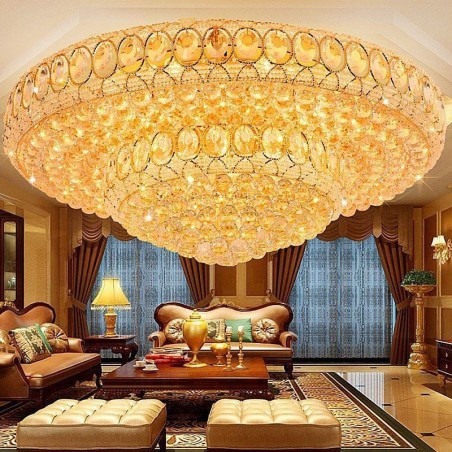 Luxury Crystal Ceiling Light European Round Flush Mounted Lighting