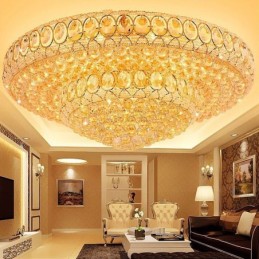Luxury Crystal Ceiling Light European Round Flush Mounted Lighting