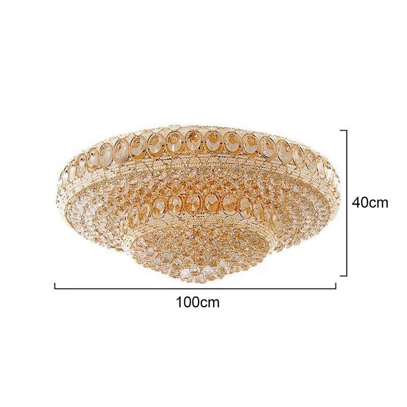 Luxury Crystal Ceiling Light European Round Flush Mounted Lighting