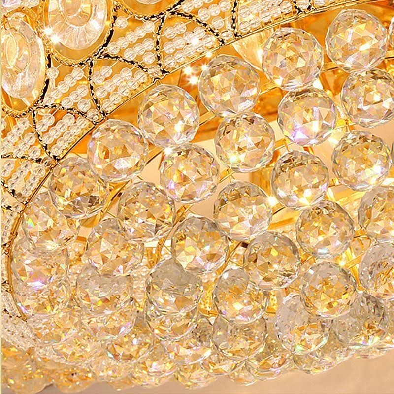 Luxury Crystal Ceiling Light European Round Flush Mounted Lighting