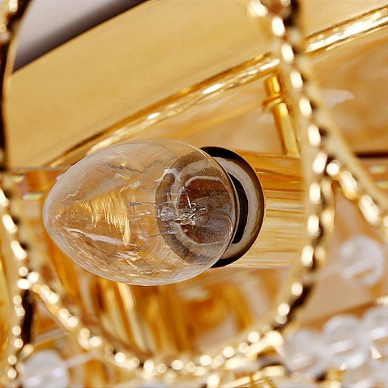 Luxury Crystal Ceiling Light European Round Flush Mounted Lighting