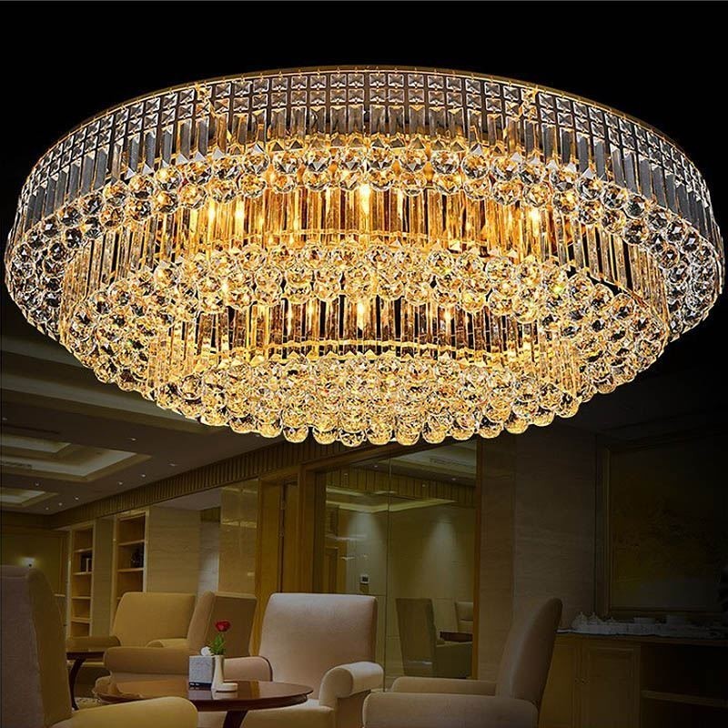Flush Mount Crystal Ceiling Light European Oval Light