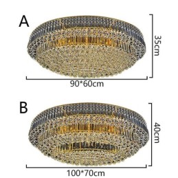 Flush Mount Crystal Ceiling Light European Oval Light