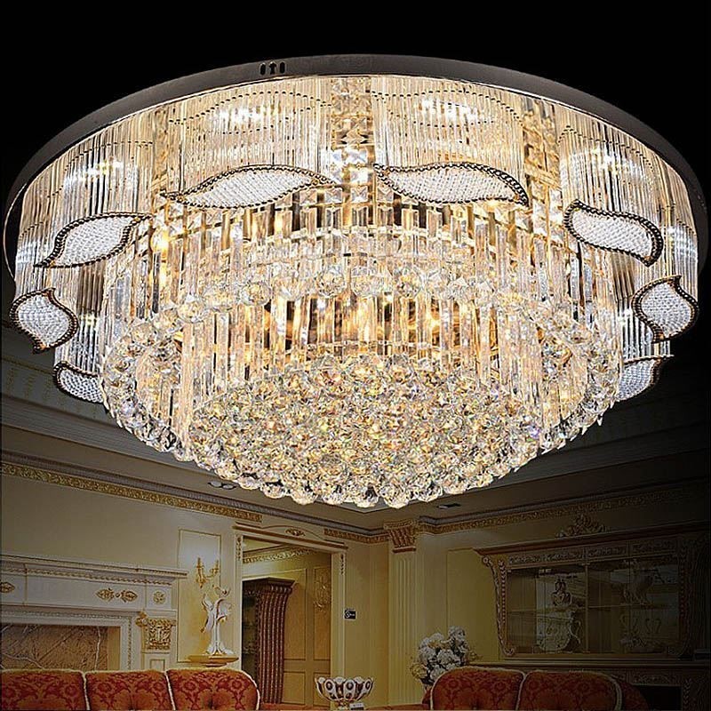 Crystal Ceiling Light Contemporary Simple Round Flush Mount Light Fixture
