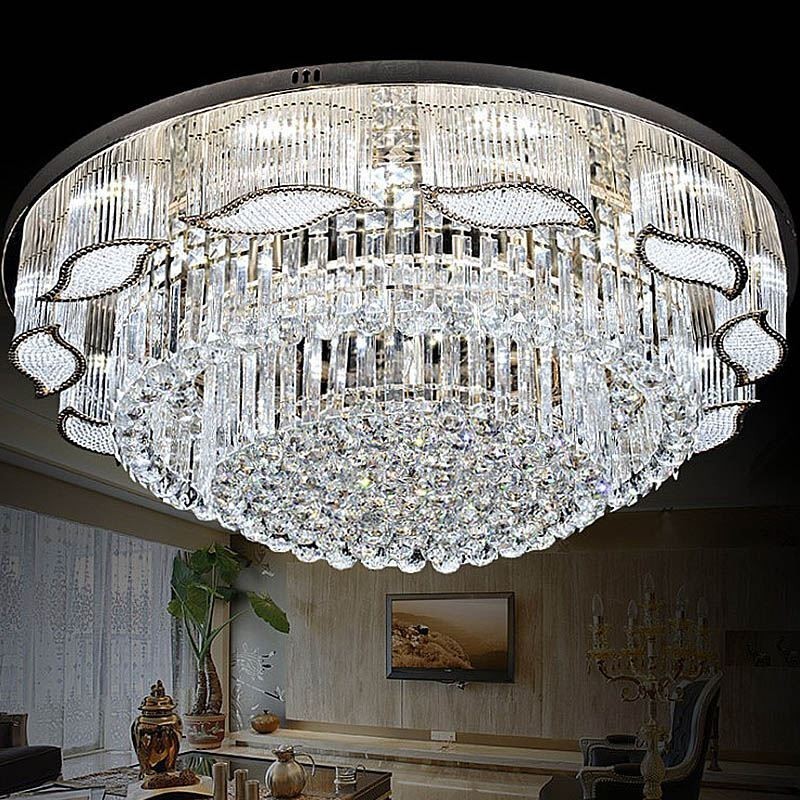 Crystal Ceiling Light Contemporary Simple Round Flush Mount Light Fixture