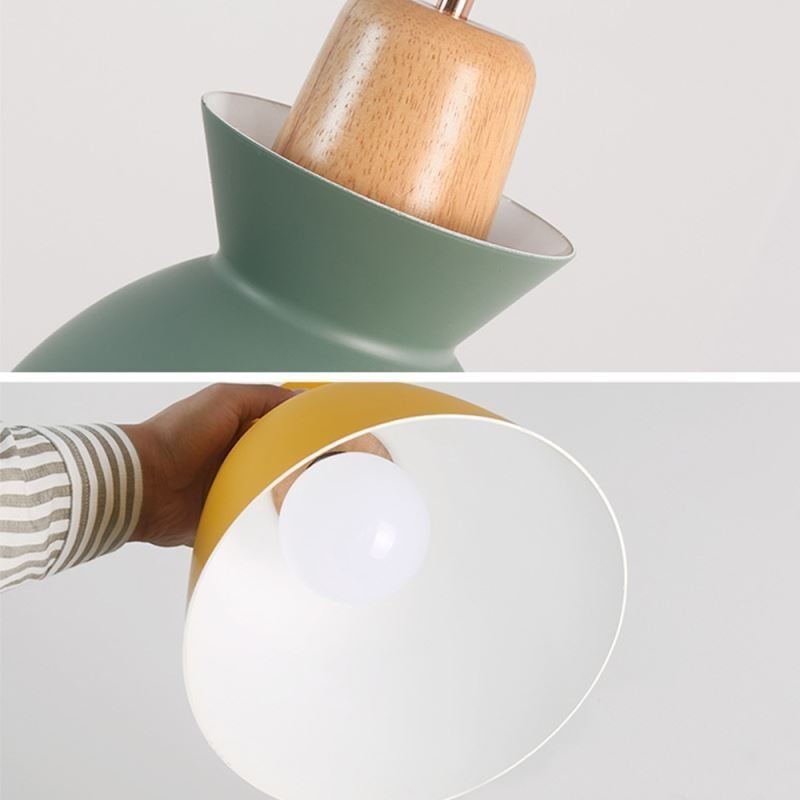 Nordic Simple Macaron Pendant Light Iron Arti Three Lights