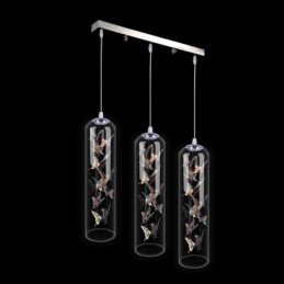 Glass Pendant Light Creative Nordic Cylinder Lamp Butterfly Light