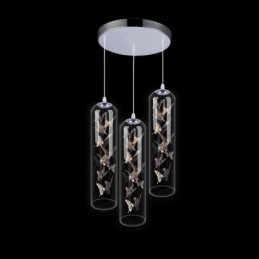 Glass Pendant Light Creative Nordic Cylinder Lamp Butterfly Light