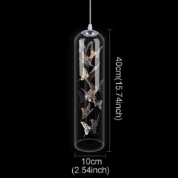 Glass Pendant Light Creative Nordic Cylinder Lamp Butterfly Light