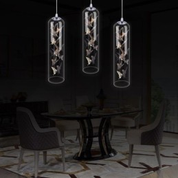 Glass Pendant Light Creative Nordic Cylinder Lamp Butterfly Light