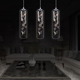 Glass Pendant Light Creative Nordic Cylinder Lamp Butterfly Light