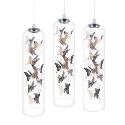 Glass Pendant Light Creative Nordic Cylinder Lamp Butterfly Light