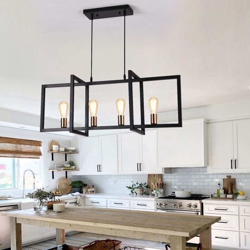 4 Light Pendant Light Industrial Style Lightingway