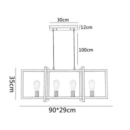 4 Light Pendant Light Industrial Style Lightingway