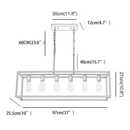 Farmhouse Pendant Lighting Fixture Island Hanging Lights 6 Lights