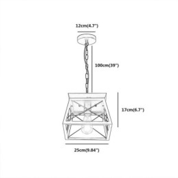 Vintage Trapezoidal Pendant Light Metal Black Ceiling Light