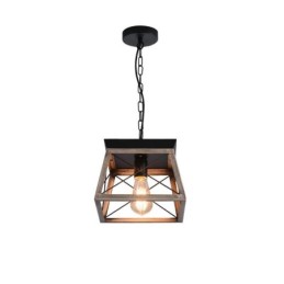 Vintage Trapezoidal Pendant Light Metal Black Hanging Light