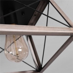 Vintage Trapezoidal Pendant Light Metal Black Hanging Light