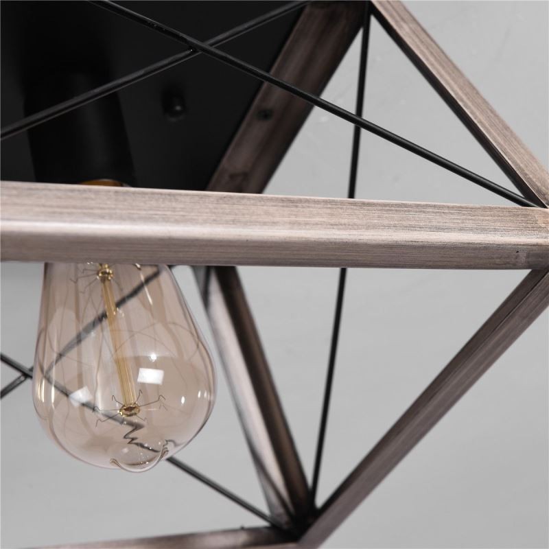 Vintage Trapezoidal Pendant Light Metal Black Hanging Light