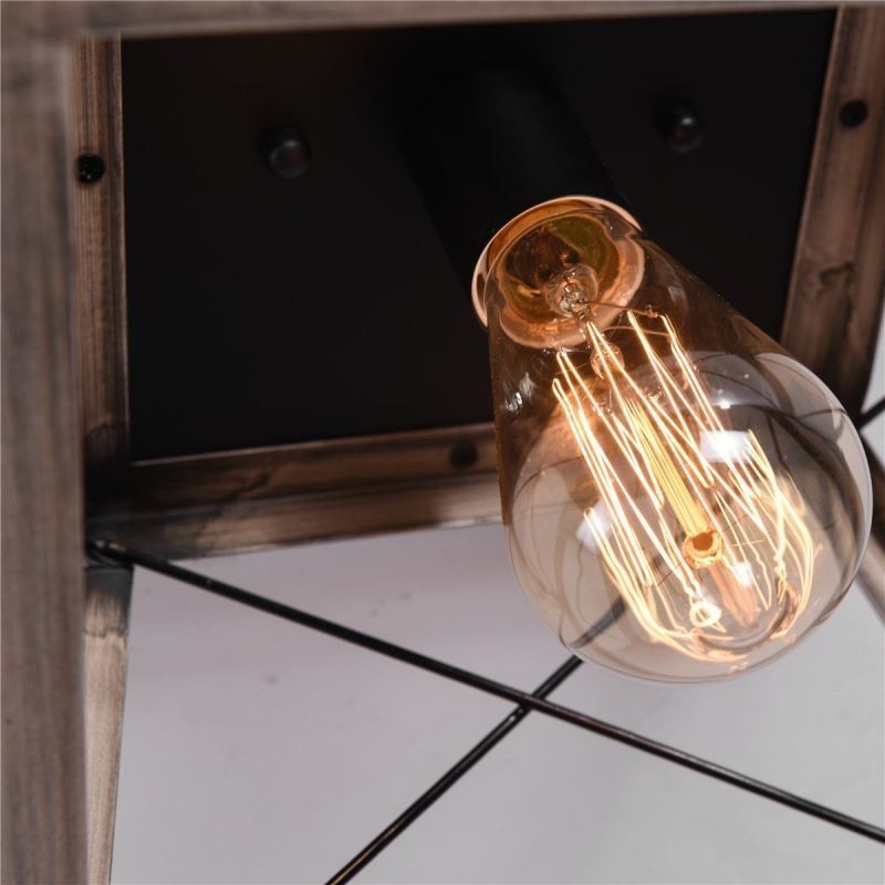 Vintage Trapezoidal Pendant Light Metal Black Hanging Light