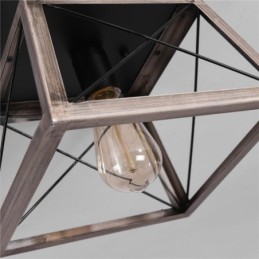 Vintage Trapezoidal Pendant Light Metal Black Hanging Light