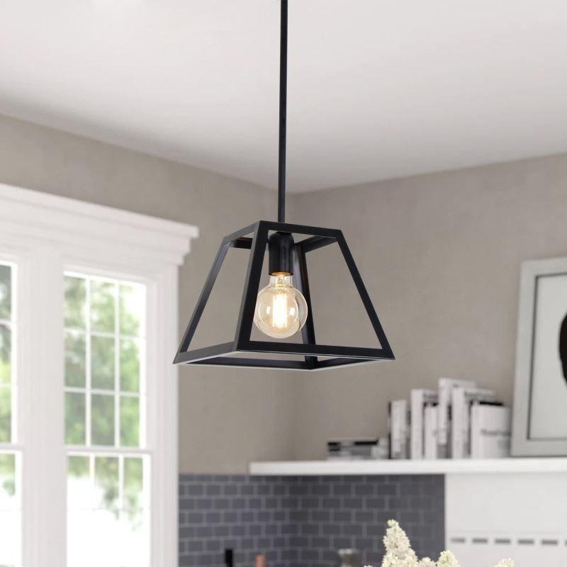 Rustic Farmhouse Pendant Light Industrial Mini Metal Ceiling Light Trapezoidal Shape Island