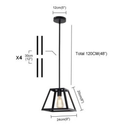 Rustic Farmhouse Pendant Light Industrial Mini Metal Ceiling Light Trapezoidal Shape Island