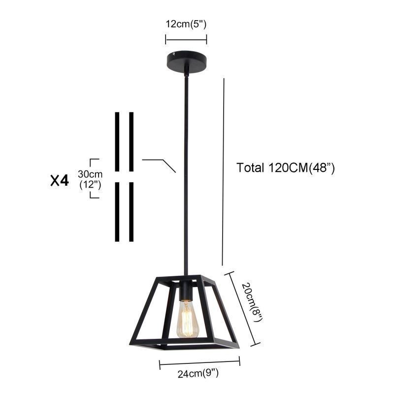 Rustic Farmhouse Pendant Light Industrial Mini Metal Ceiling Light Trapezoidal Shape Island