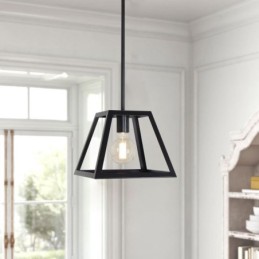 Rustic Farmhouse Pendant Light Industrial Mini Metal Ceiling Light Trapezoidal Shape Island