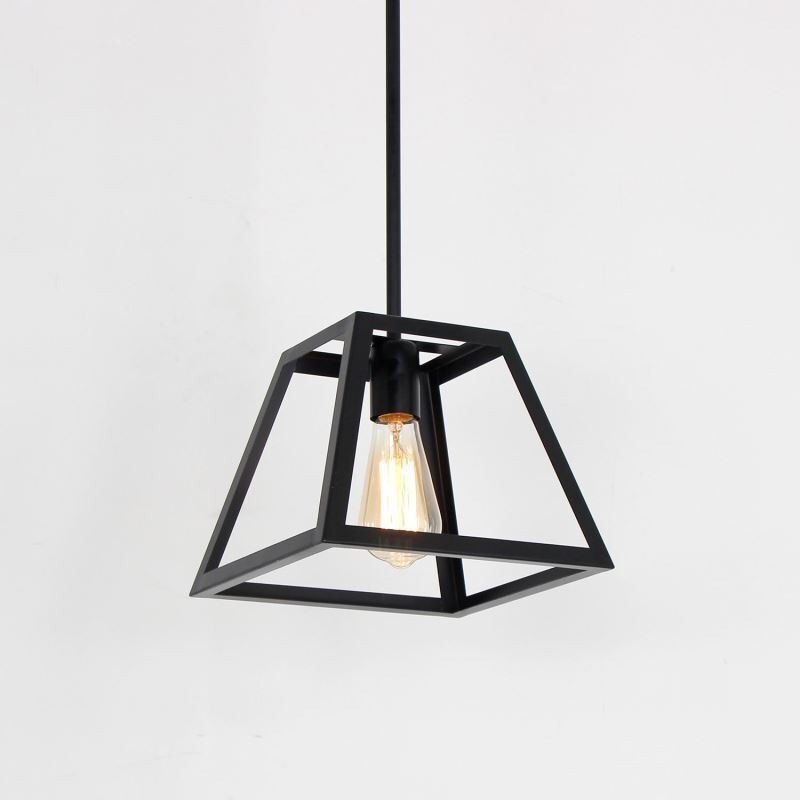 Rustic Farmhouse Pendant Light Industrial Mini Metal Ceiling Light Trapezoidal Shape Island