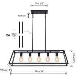 Industrial Metal Pendant Light Trapezoidal Hanging Ceiling Light