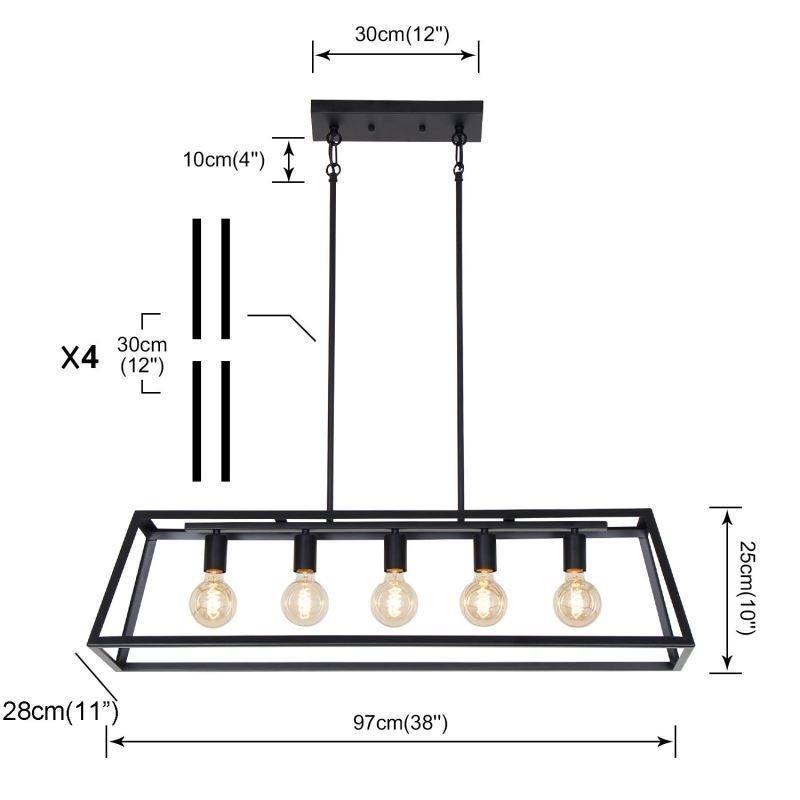 Industrial Metal Pendant Light Trapezoidal Hanging Ceiling Light