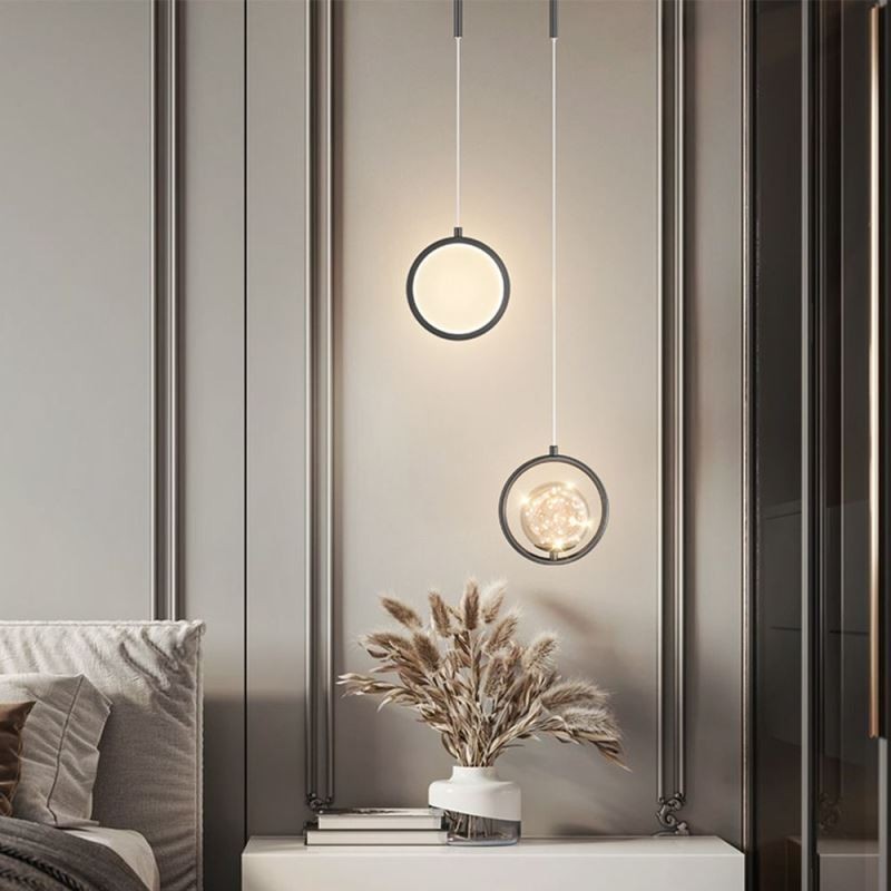Round Ring Pendant Light Modern Ball Hanging Lamp