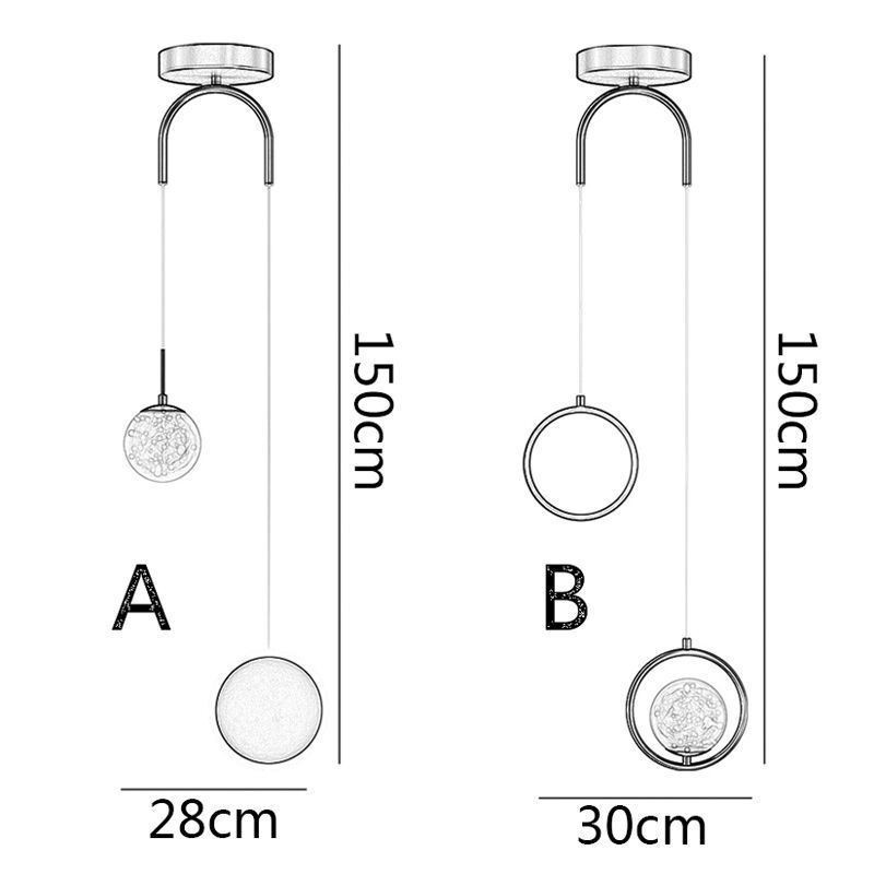 Round Ring Pendant Light Modern Ball Hanging Lamp