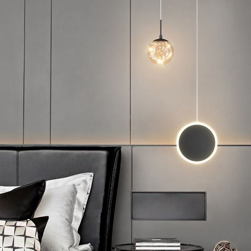 Round Ring Pendant Light Modern Ball Hanging Lamp