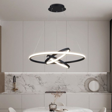Modern Chandelier Dimmable 3 Ring Pendant Lighting