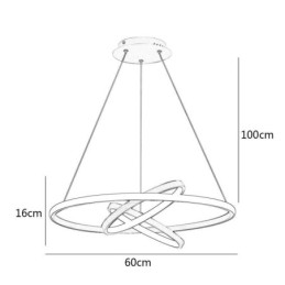 Modern Chandelier Dimmable 3 Ring Pendant Lighting