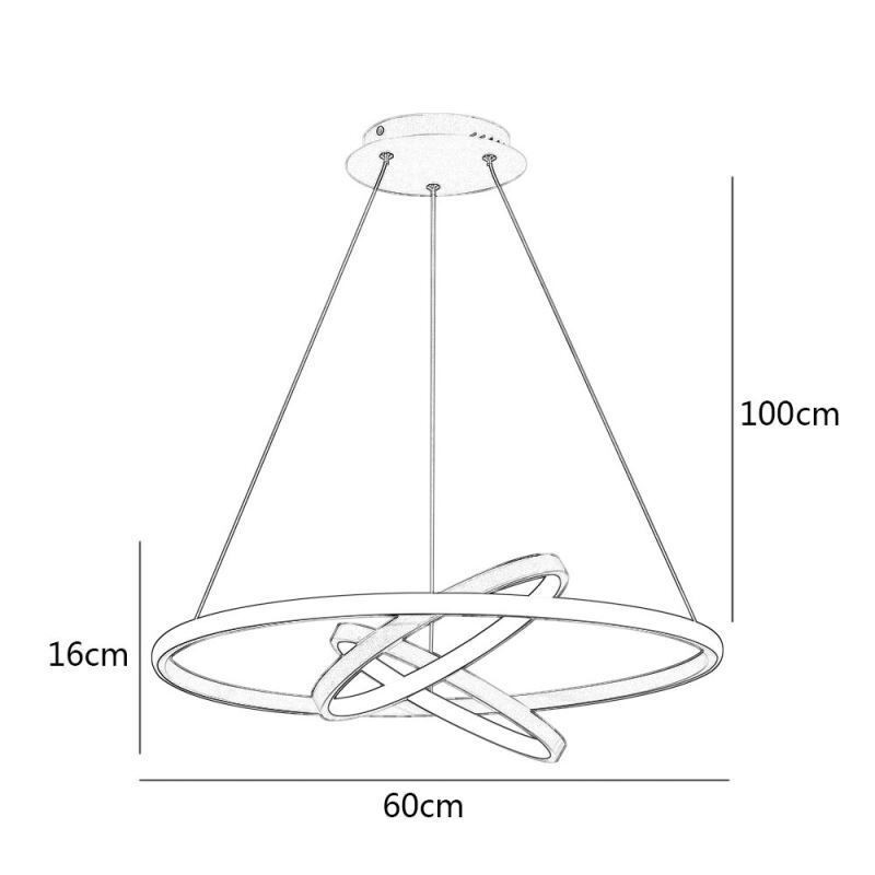 Modern Chandelier Dimmable 3 Ring Pendant Lighting
