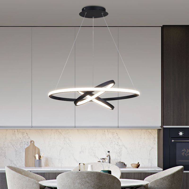 Modern Chandelier Dimmable 3 Ring Pendant Lighting