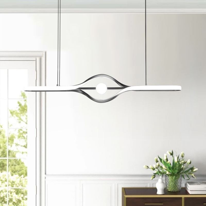 Modern Linear Pendant Light Long Strip Hanging Lamp