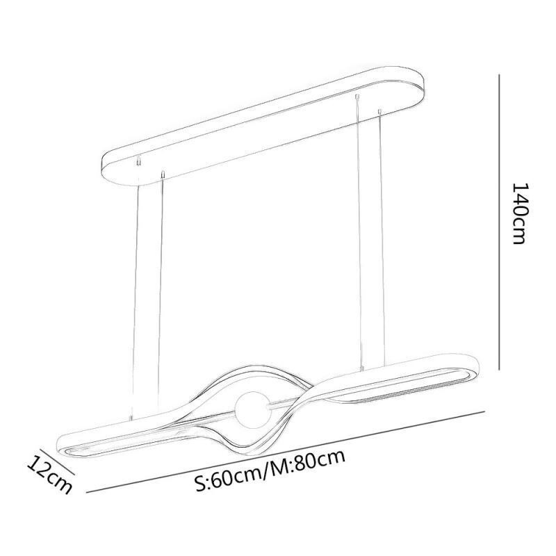 Modern Linear Pendant Light Long Strip Hanging Lamp