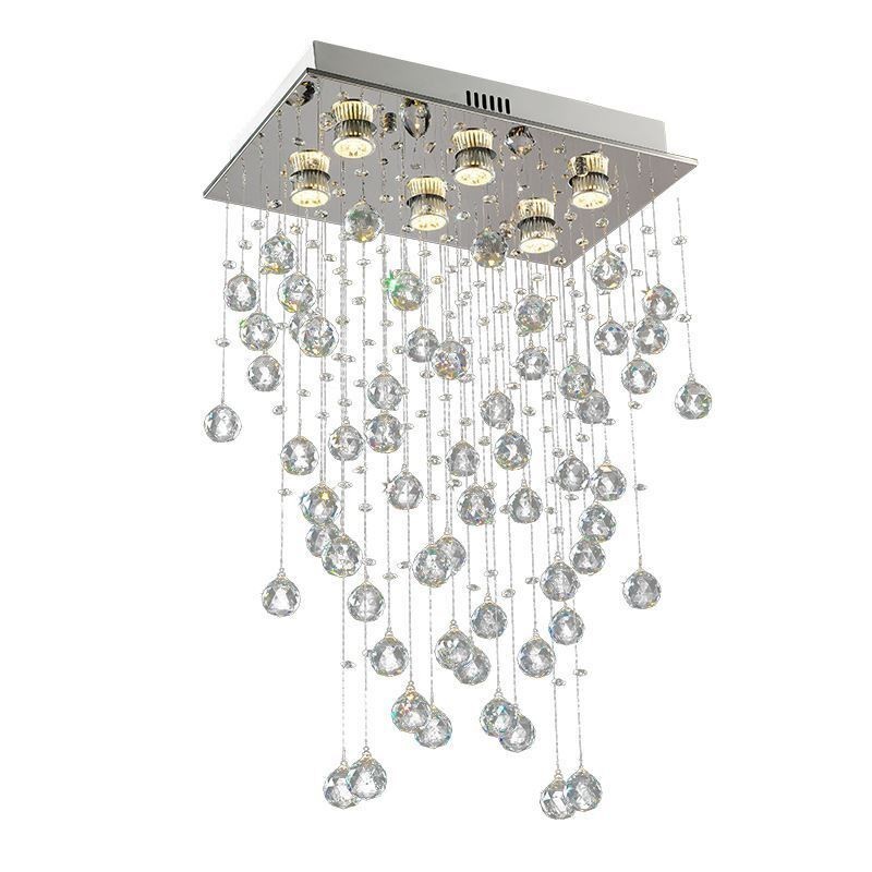 Modern Crystal Chandelier Flush Mount Ceiling Light