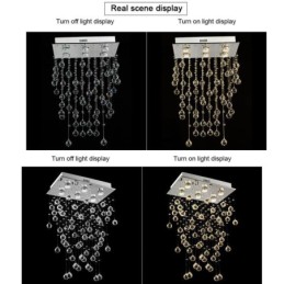 Modern Crystal Chandelier Flush Mount Ceiling Light