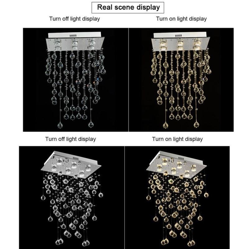 Modern Crystal Chandelier Flush Mount Ceiling Light