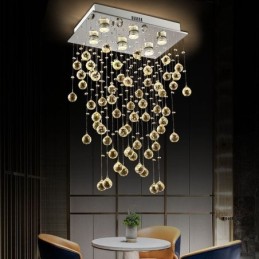 Modern Crystal Chandelier Flush Mount Ceiling Light